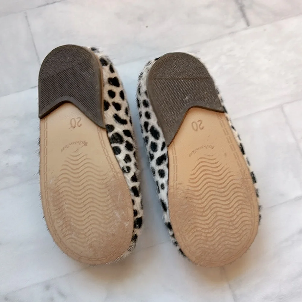 Babywalker Black & White Leopard Print Calf-Hair Flats for Baby Girls